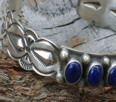 Native American Lapis 6 Stone Cuff Bracelet (3).jpg
